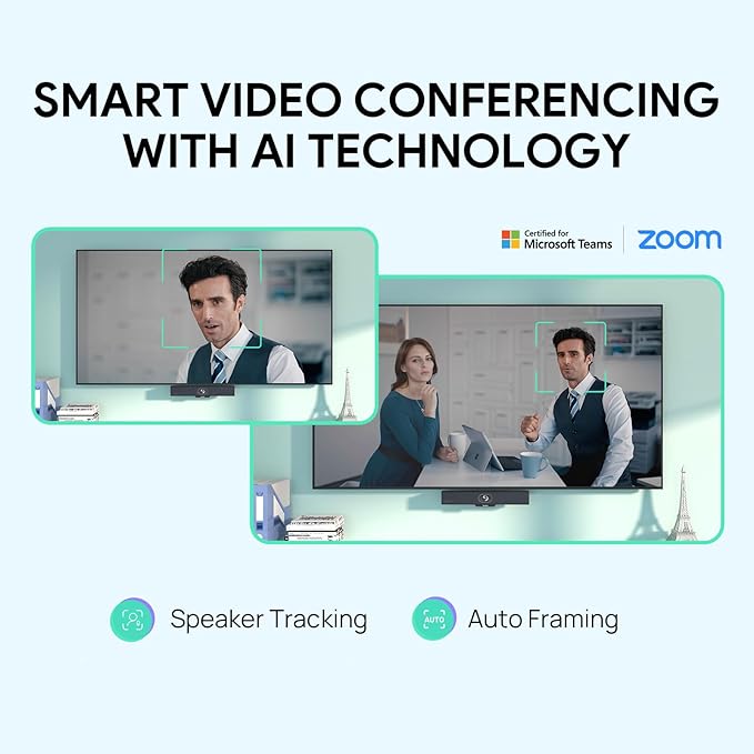 Yealink MeetingBar A10 Conference Room Webcam 4K 120° Wide Angle Camera with Android OS, Video Conferencing System with Microphone and Speaker, AI Speaker Tracking, Auto Framing, Teams Zoom Certified