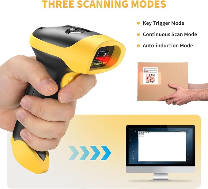 NetumScan Bluetooth QR Barcode Scanner, 3 in 1 Automatic Wireless 1D 2D Barcode Reader USB Image Code Scanner for Store, Warehouse POS, Computer, Tablet, iPad, iPhone, Android