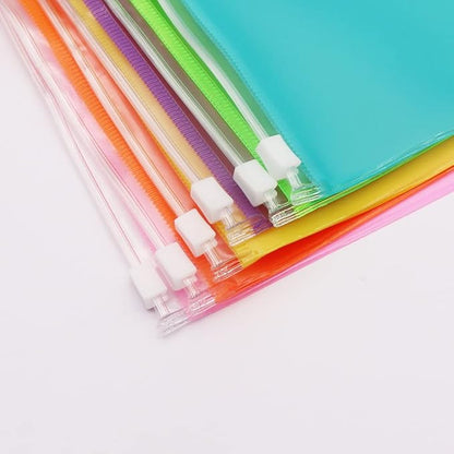 Colorful PVC Binder Pockets 12pcs A6 Binders Zipper Pouch Bag Loose Leaf 6 Holes PVC Zip Organizer Folder for Journal Budget Filing Pocket Bags