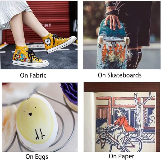 Shuttle Art 60 Colors Permanent Markers, Fine Point, Assorted Colors, Works on Plastic,Wood,Stone,Metal and Glass for Doodling, Coloring, Marking