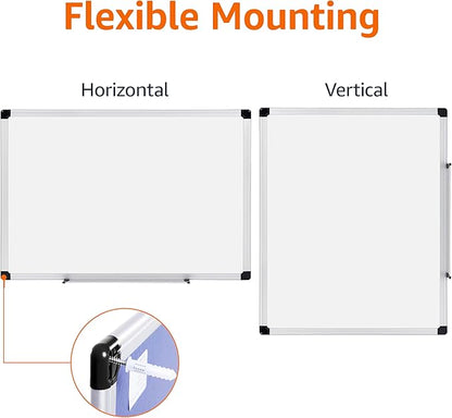 Amazon Basics Magnetic Dry Erase Whiteboard, 36 x 48-Inch, Aluminum Frame, Silver/White