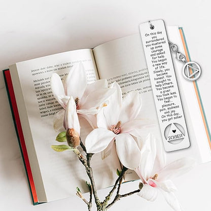 Sobriety Gift for Women Men, Proud of You Sobriety Bookmark, Alcoholics Addiction Stay Clean and Sober Bookmark, Inspirational Christmas Graduation Gifts-DB15