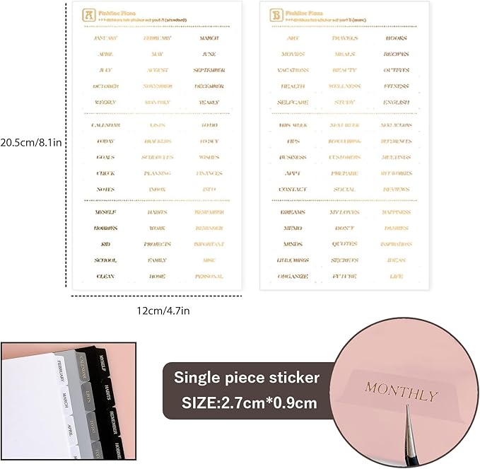 DY.2ten Clear Dividers for 6 Ring Binder, 6-Tab Sturdy Plastic Dividers, A6 Index Divider, 6 Hole Binder Dividers, Insertable Notebook Planner Tab Dividers for Binders