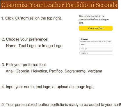 Personalized Leather Portfolio with 3 Ring Binder, Vegan Leather Padfolio Zippered, A4 Notebook Holder Customized Business Folder Organizer Gift for Men and Women, Black