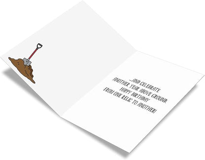 NobleWorks - Funny Happy Birthday Card with Envelope - Congrats Greeting Card for Elderly, Birthday Fun - Older than Dirt C6879BDG