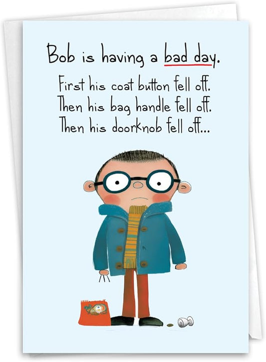 NobleWorks, Funny Birthday Paper Card with 5 x 7 Inch Envelope (1 Card) Bday Fall Off C10829BDG