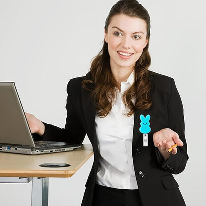 Cute Badge Holder Easter Badge Reel Blue Retractable Badge Reel Funny Bunny Nursing Alligator Clip Rabbit ID Name Badge Holder for Office Doctor Student Party Supplies Gift