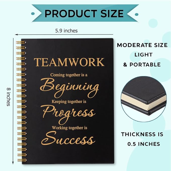 Teamwork Coming Together is The Beginning 160 Blank Pages Spiral Notebook, Team Notebooks for Employees, Job Promotion Gifts, Teamwork Gifts for Coworkers, Office Team Work Gifts for Colleague
