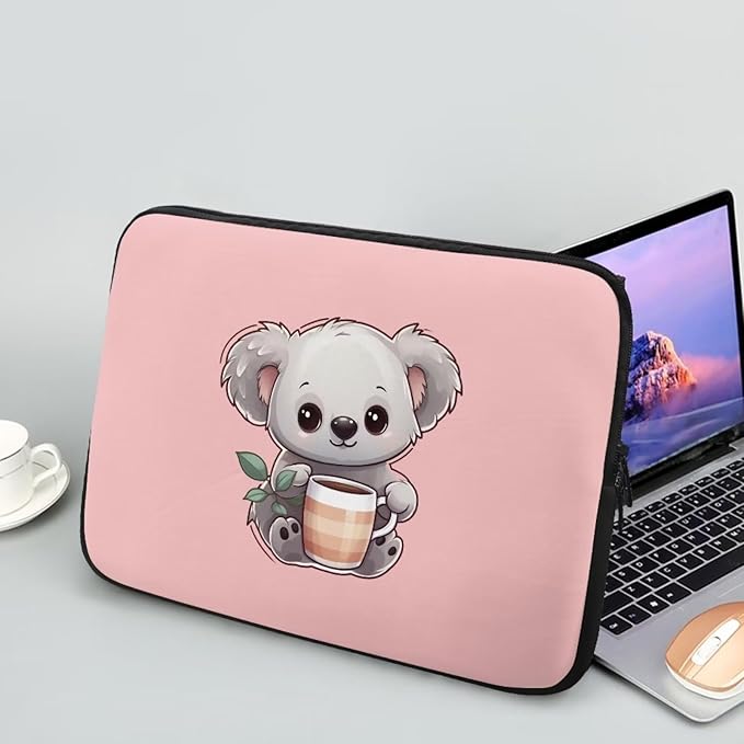 Cute Koala Laptop Protective Sleeve for Girls 15 inch Computer Sleeve Bag Zippered Pouches Lap Top Case Suitable for Daily Use Travel School Office Multiple & Neatly Organizers