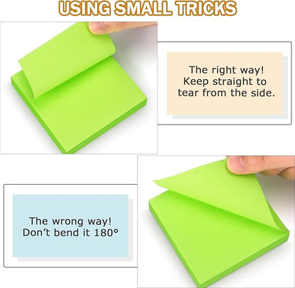 Pop Up Sticky Notes 3x3 inch Bright Colors Self-Stick Pads 6 Pads/Pack 100 Sheets/Pad Total 600 Sheets