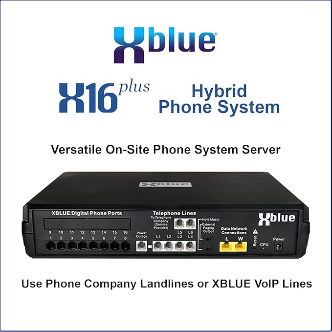 XBLUE X16 Plus VoIP System Bundle with (6) IP8g IP Phones - Including Auto Attendant, Voicemail, Remote Phone Extensions & Call Recording