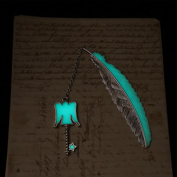 Zodiac Feather Bookmark Gifts for Women Men, Cool Metal Bookmark Glow in The Dark Virgo Bookmark, Luminous Star Sign Constellation Horoscope Bookmark Gifts