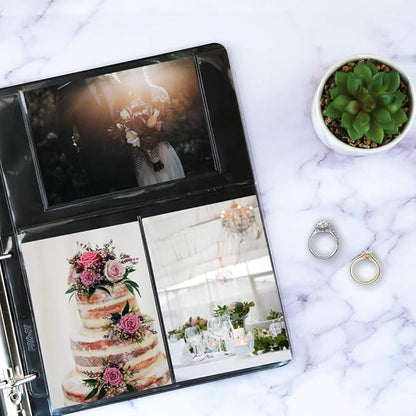 StoreSMART - Photo/Postcard Page for 3-Ring Binders - Archival-Safe Plastic - Three 4" x 6" Pocket - Holds six Photos/Postcards - 10-Pack - LC46-10