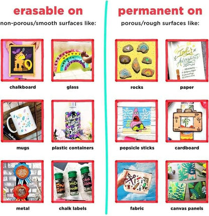 Chalkola 6 White Liquid Chalk Markers - White Dry Erase Liquid Chalk Pens for Chalkboard Signs, Blackboard, Car Window, Glass, Bistro | Variety pack - (3x) 3mm Fine Tip + (3x) 6mm Bold Size Ink Marker