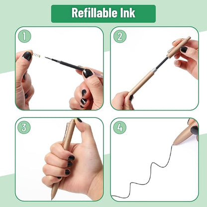 Mr. Pen- Retractable Gel Pens, 6Pack, Black Ink Gel Pens Fine Point, Metallic Earth Color Barrels, Retractable Pens, Gel Ink Pens, Aesthetic Pens for Journaling Fine Tip Pens