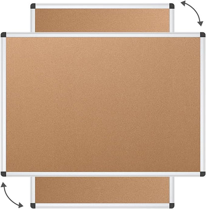 VIZ-PRO Cork Notice Board, 8' x 4', Silver Aluminium Frame