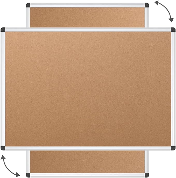 VIZ-PRO Cork Notice Board, 72 X 40 Inches, Silver Aluminium Frame