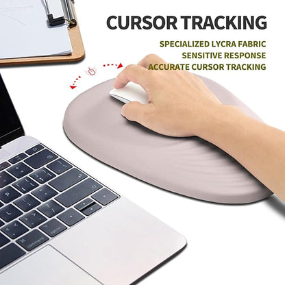 Hokafenle Ergonomic Mouse Pad Wrist Support, Terraced Slope Carpal Tunnel Wrist Pad for Mouse with Unibody Memory Foam, Wrist Rest Pain Relief Mousepad (Misty Rose, 11.8x7.9 in)