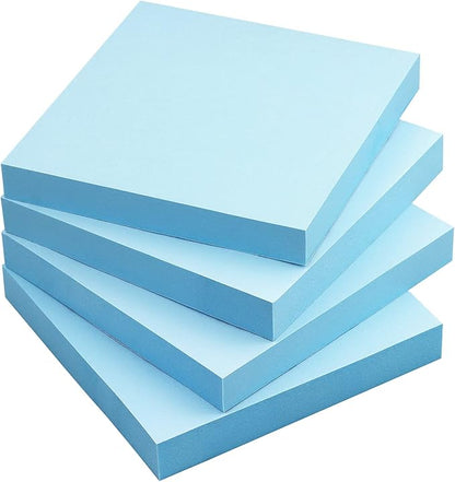Sticky Notes 3x3 Self-Stick Notes Bright Colors Sticky Notes 4 Pads 100 Sheets/Pad (Light Blue)