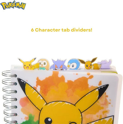 Innovative Designs Pokémon Tab Journal Notebook for Kids, Spiral Bound, 144 Lined Pages, 8 x 7 inches