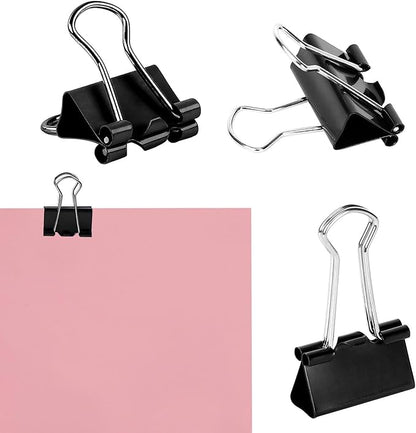 SANNIX 36 PCS Medium Binder Clips, 1-1/4 inch 32mm Binder Clips Black Paper Clamps Medium Size for Office Home School
