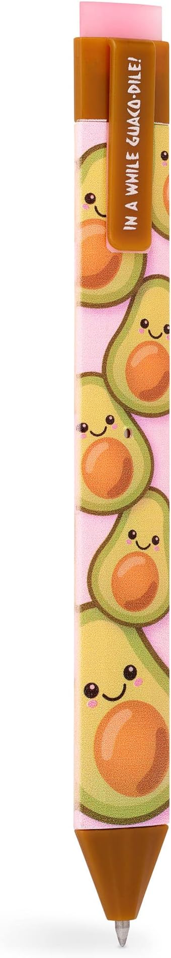 New Pen Bookmark with Refills | Erasable Ballpoint Gel Pen and Bookmark 3-in-1 | Ink Novelty Pen with Eraser | Page Marker | Book Marker | Page Holder Clip | Gift for Reader and Writer (Avocado)