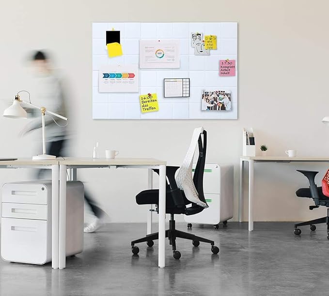 Large Cork Board Felt Board Tiles for Walls with 30 Push Pins, 11.8"x11.8" Pack of 12 Pin Board Notice Boards for Home Office Kitchen, Bulletin Board Wall Tiles for Photos Memos