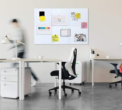 Large Cork Board Felt Board Tiles for Walls with 30 Push Pins, 11.8"x11.8" Pack of 12 Pin Board Notice Boards for Home Office Kitchen, Bulletin Board Wall Tiles for Photos Memos