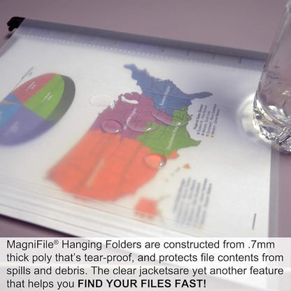 Ultimate Office MagniFile Hanging File Folders V- Bottom Letter Size with 11 inch Magnified Indexes That Double The Size of Your File Titles to Find Files Fast. (Set of 20 Frost)