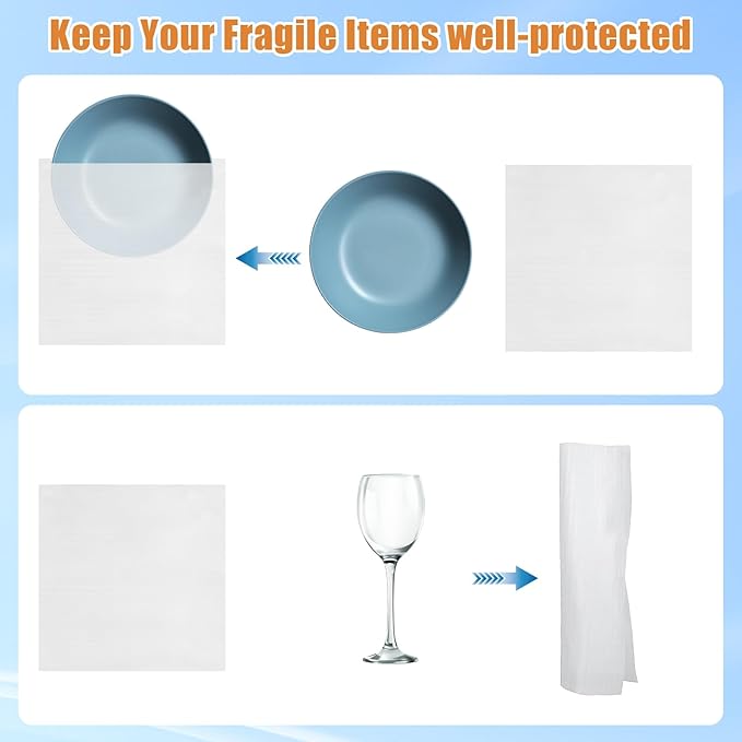 100 Pcs Foam Pouches, 4 Size Thicken Cushion Foam Pouches, Packing Moving Supplies Foam Sheets for Packing with Fragile Labels (14 x 14 Inch, 12 x 12 Inch, 12 x 7.5 Inch, 7.5 x 7.5 Inch)