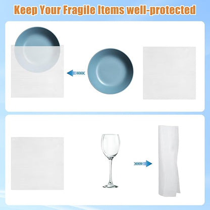 100 Pcs Foam Pouches, 4 Size Thicken Cushion Foam Pouches, Packing Moving Supplies Foam Sheets for Packing with Fragile Labels (14 x 14 Inch, 12 x 12 Inch, 12 x 7.5 Inch, 7.5 x 7.5 Inch)