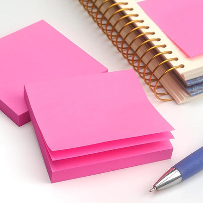 Sticky Notes 3x3 Self-Stick Notes Pads with 6 Bright Colors, Easy to Post for Office, Shool, Home, 6 Pads/Pack, 100 Sheets/Pad (Red)