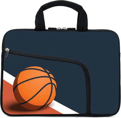 11.6" 12.2 inches Laptop Sleeve Chromebook Case Ultrabook Case Notebook Sleeve Tablet Case Neoprene Handle Sleeve for Men Women, Two Pockets Fit Apple MacBook Air Samsung Acer HP(Basketball)