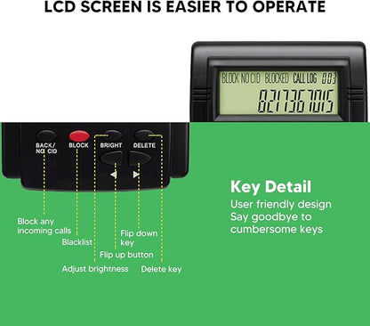 Call Blocker for Landline Phones, Caller ID Box Call Blocking Device with LCD Display - Stop Unwanted Calls, Robocalls, Spam, Telemarketers