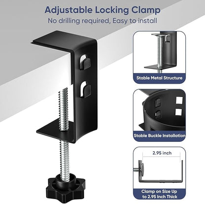 Deeper Desk Cup Holder, OOKUU Anti-Spill Cup Holder for Desk or Table, Sturdy and Durable, Easy to Install, Enough to Hold Coffee Cups, Water Bottles, Gaming PC Office Accessories, Black