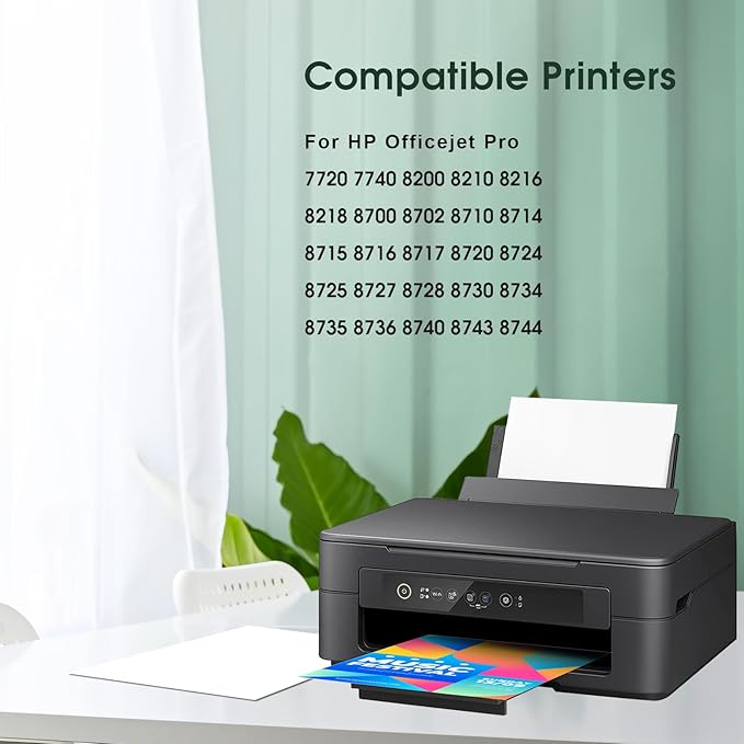 Clorisun 952 952XL Compatible for HP 952XL Ink Cartridges Combo Pack 952 XL Ink Cartridges for HP Printers OfficeJet Pro 8710 7740 8720 8715 8210 8740 8702 Printer(Black Cyan Magenta Yellow, 4-Pack)