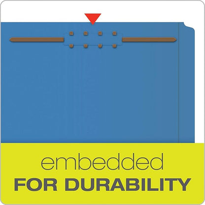 Pendaflex Fastener Folders, 2 Fasteners, Letter Size, Blue, 1/3 Cut Tabs in Left, Right, Center Positions, 50 per Box (22040GW)