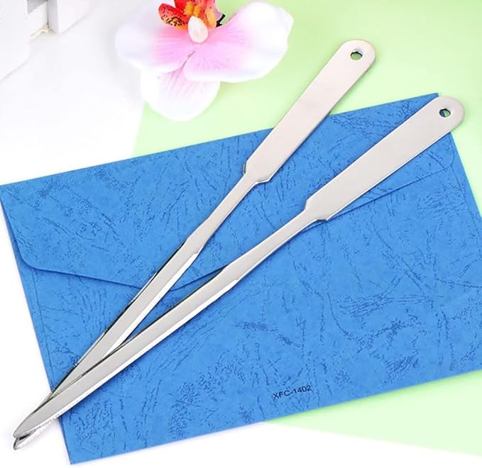 2 Pcs Stainless Steel Letter Knife Envelope Mail Opener Knife Lightweight Office Letter Opener Paper Cutting Knife Box Cutter Rose Golden