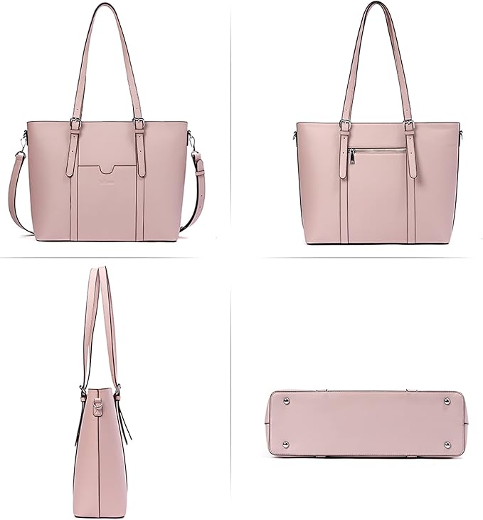 Telena Laptop Tote Bag for Women, 15.6 Inch Shoulder Tote Bag Leather Briefcase for Women, Large Capacity Handbag Bags