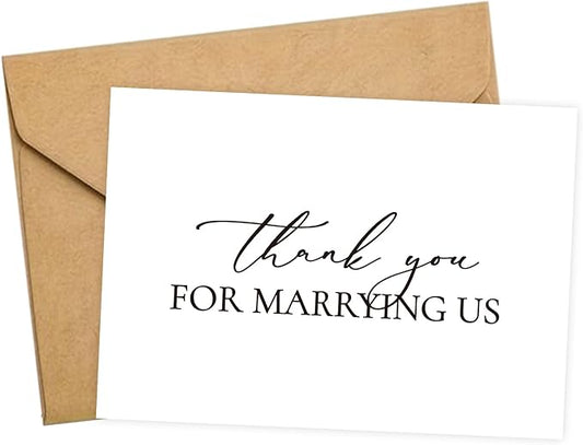 Wedding Day Card, Thank You for Marrying Us, Thank You Card for Officiant, Priest, Minister, Judge, Pastor Gifts.（Thank You A）