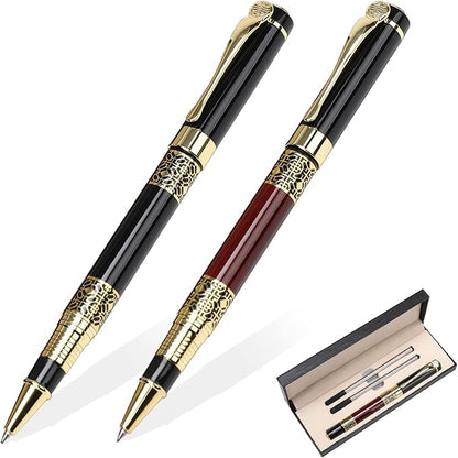 YIVONKA Ballpoint Pen Black Refill,Classical retro style Luxury Pen,Best Ball Pen Gift Set for Men & Women Professional Executive,Office,Nice Pens Classy Gift Box (Black and Red)