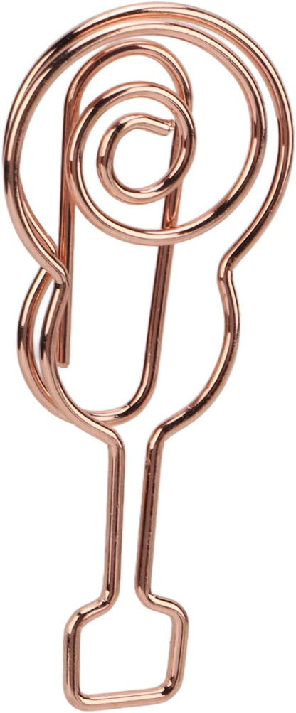 Shaped Paper Clips, Cute Guitar Shaped Paper Clips Notebook Metal Material for