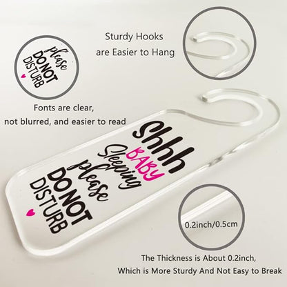 Do Not Disturb Door Sign Engraved Acrylic Hanger Handle Home Decor Acrylic Banner Acrylic Hanging Sign Door Plaque Handmade Office Hanging Sign Baby Sleeping