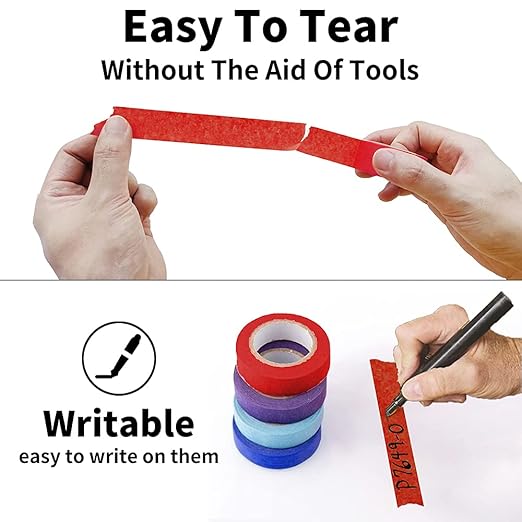 Colored Masking Tape Rolls, 1 inch Wide Total 540 ft Long, Craft Tape Color Painters Tape Colorful Art Tape Rainbow Labeling Tapes Marking Tape for Kids Crafts Moving Classroom, 9 Colors