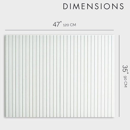 Large Cork Boards for Walls Black Felt Board Alternative - Slat Wall Paneling, Felt Bulletin Board Tiles for Office Decor, Push pin Board Office Wall Organizer -12-Pack (Milky White)