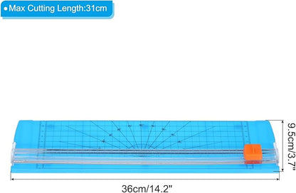PATIKIL 12 Inch Paper Trimmer, A4 Size Portable Paper Cutter Slicer Scrapbooking Tool with Cutter Head Blade for Craft Paper Photo Cardstock, Blue