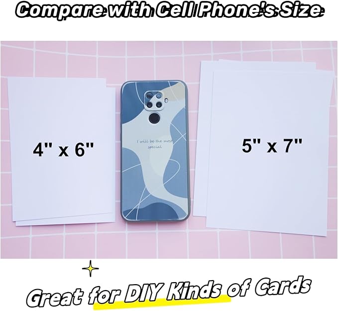 Baisunt 50 Pack 5x7 White Cardstock Paper Blank Thick Heavyweight 92lb Card Stock for Making Greeting Cards, Invitations cards, Photos, Postcards