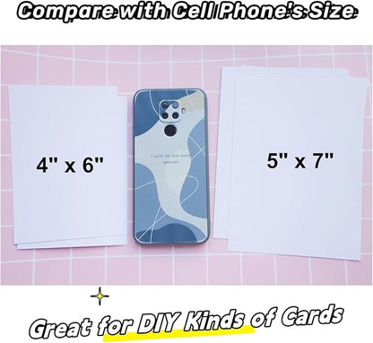 Baisunt 50 Pack 5x7 White Cardstock Paper Blank Thick Heavyweight 92lb Card Stock for Making Greeting Cards, Invitations cards, Photos, Postcards