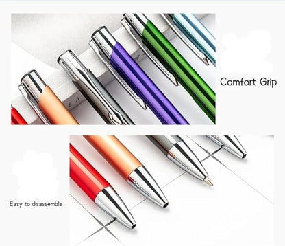 12 Pcs Stylish quality metal ballpoint Pens, Office and School stylus Ball Pen, black ink, soft writing experience (Light Blue)