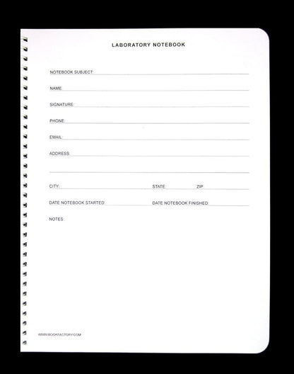 BookFactory Student Lab Notebook (Scientific Grid Format) - Standard No Carbon Copies 8.5" x 11", 200 Pages [Wire-O Bound] (LAB-200-WTG)